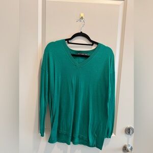 Mango green v-neck sweater